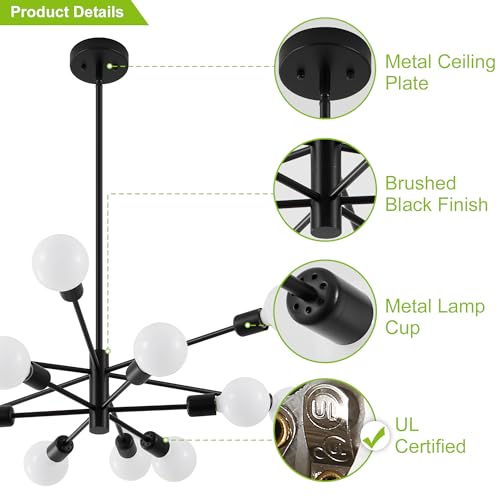 Chandeliers for Dining Room Black 12