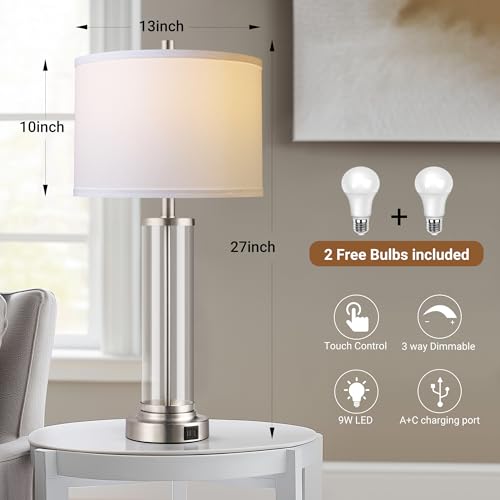 Glass Table Lamps Set of 2 (2 Count)