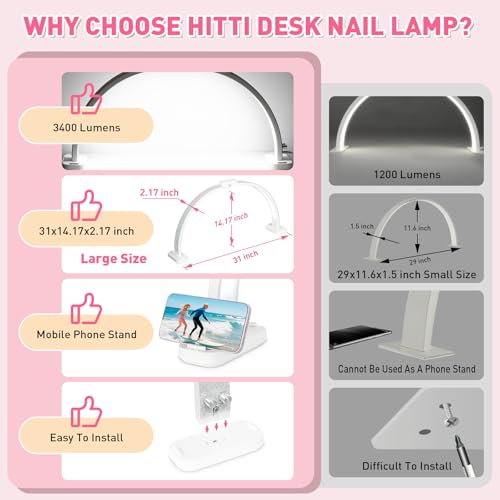 31in Half Moon Light for Nail Desk