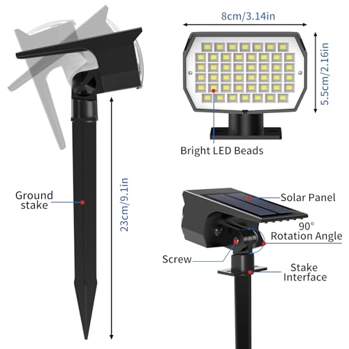Solar Spot Lights Outdoor 2 Pack (2 Count)