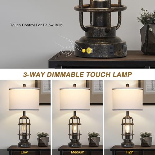26" Vintage Industrial Table Lamps Set of 2 (2 Count)