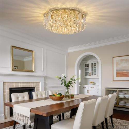 30 inch Flush Mount Crystal Ceiling Lights