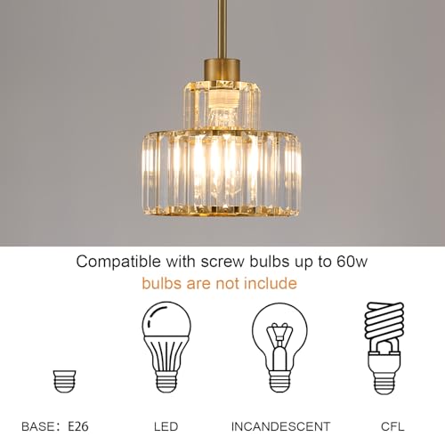 Gold Pendant Lights Kitchen Island 2 Pack
