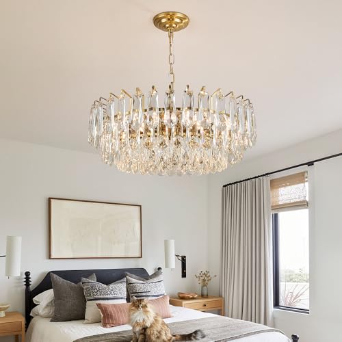 23.6" Modern Crystal Chandelier Gold 3