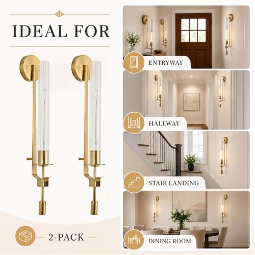 Gold Wall Sconces Set of 2 (2 Count)