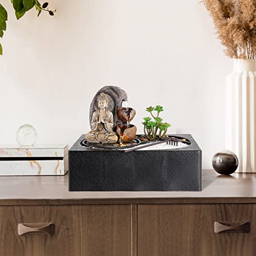 Indoor Water Fountains Tabletop Water Fountain with Warm Light