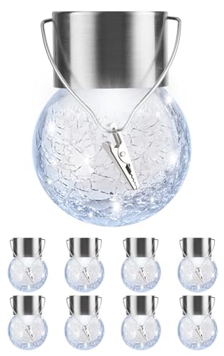 Solar Lights Outdoor Hanging Decorative Globe 8 Pack (8 Count)
