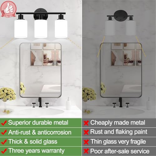 3 Light Bathroom Light Fixtures (3 Count)