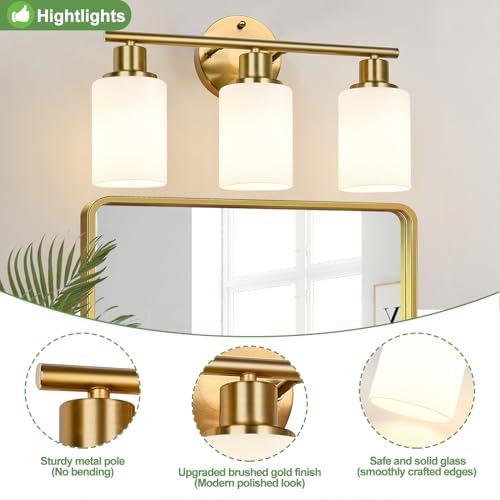 3 Light Bathroom Light Fixtures (3 Count)