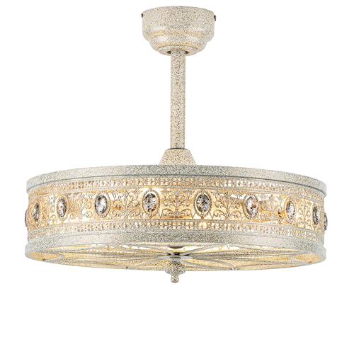 Crystal Chandelier Ceiling Fan with Light