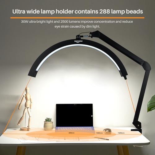 LED Half Moon Light with Desk Clamp