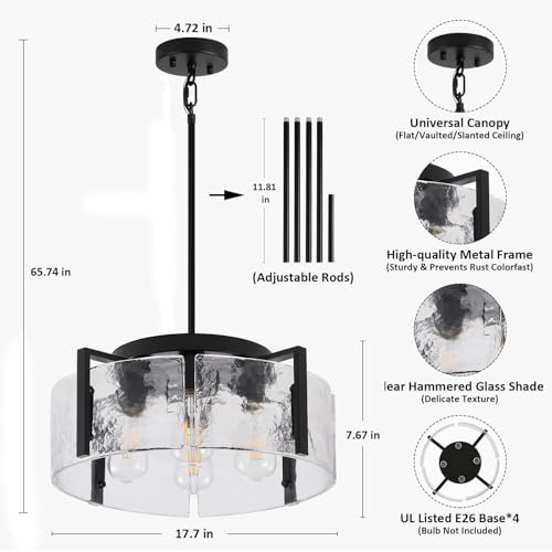 Black Chandelier for Dining Room Light Fixture