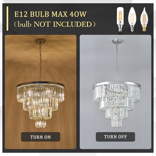 24" Modern Crystal Chandelier