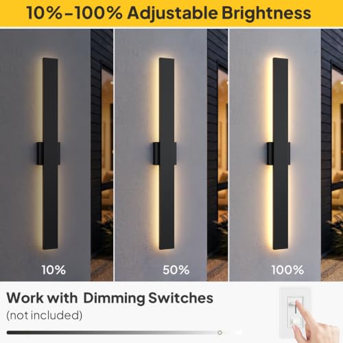 2 Pack 39.3 inch Modern LED Outdoor Wall Light
