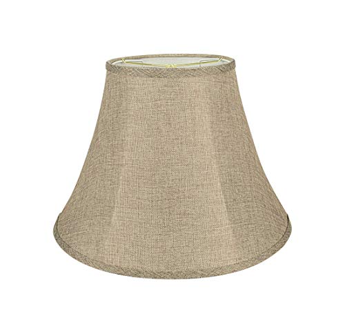 38001A Collapsible Traditional Handsewn Bell Shape Spider Construction Lamp Shade in Wheat