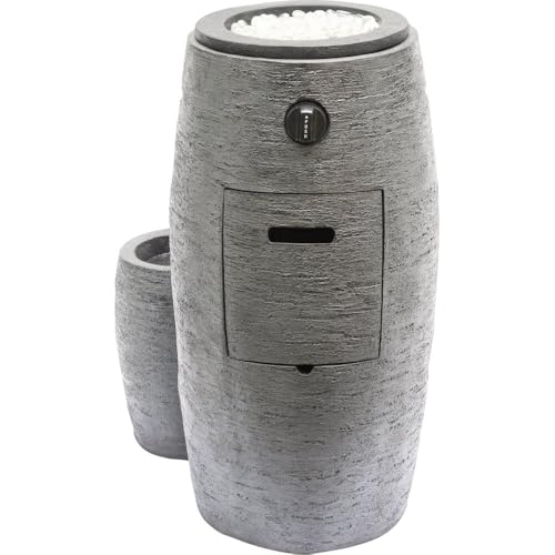 WTO120 Outdoor Cascading Look 3 Tiered Fire and Water Fountain with Adjustable Flame and LED Lights