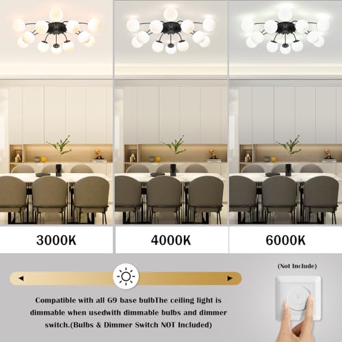 12 Light Milk Glass Pendant Light