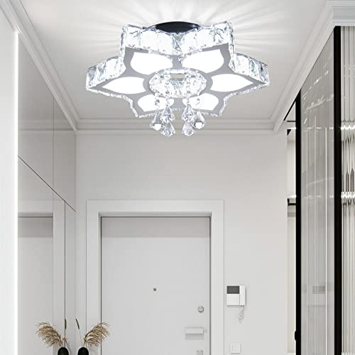 16.1" Flower Crystal Flush Mount Ceiling Light