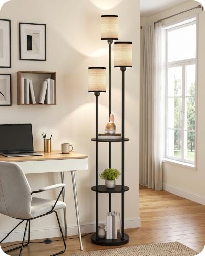 Floor Lamp with Shelves