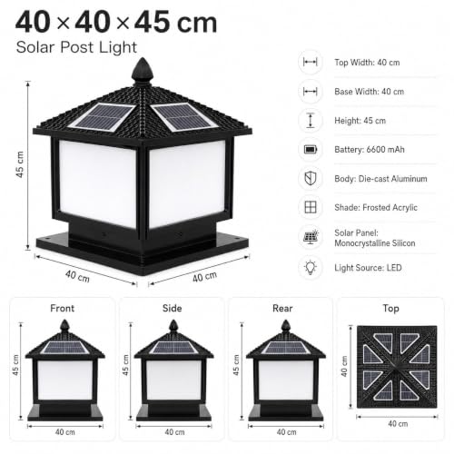 Solar Pier Mount Light