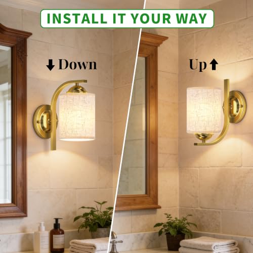 Gold Wall Sconces Lights for Bathroom
