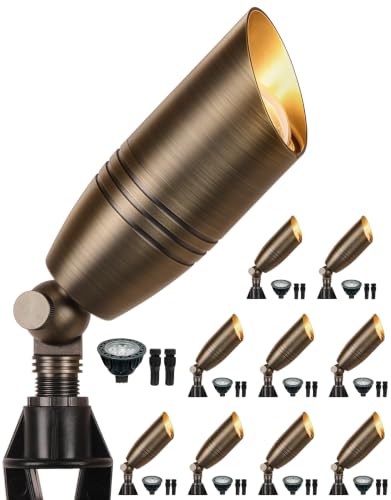 Solid Brass Outdoor Landscape Spotlights (10 PACK)