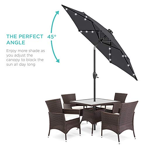 7.5ft Solar Umbrella LED Lighted Patio Umbrella