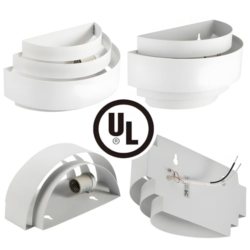 Modern Wall Sconce Indoor Wall Light Fixture Half Moon Metal Wall Lamp White for Stair Hallway Home Theatre Bedroom