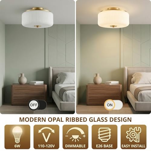 3 Light Gold Flush Mount Ceiling Light