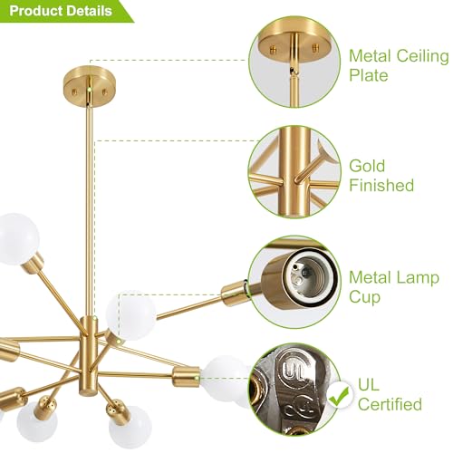 Chandeliers for Dining Room Gold 10