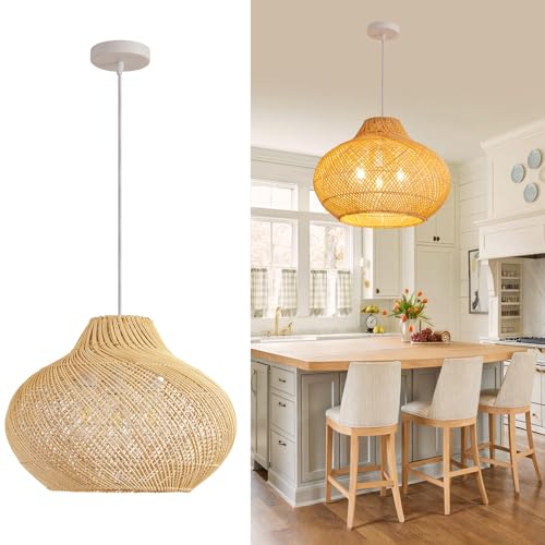 18.9" Rattan Pendant Light