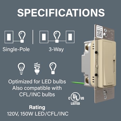 Radiant 150W LED Dimmer Light Switch 3