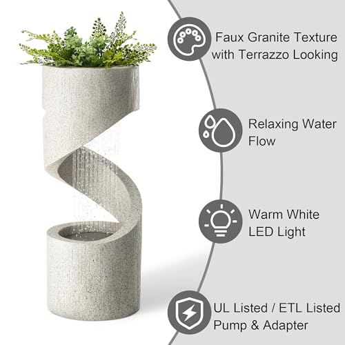 Outdoor Water Fountain with LED Light
