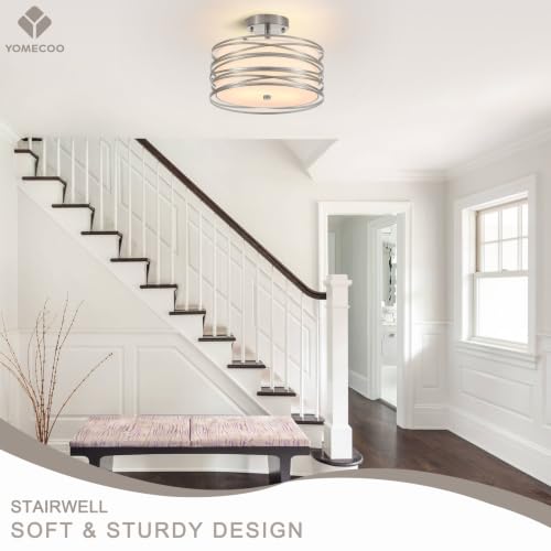 12.2" Chrome Semi Flush Mount Ceiling Light