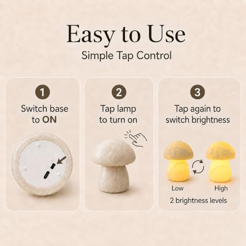 Natural Marble Mushroom Table Lamp