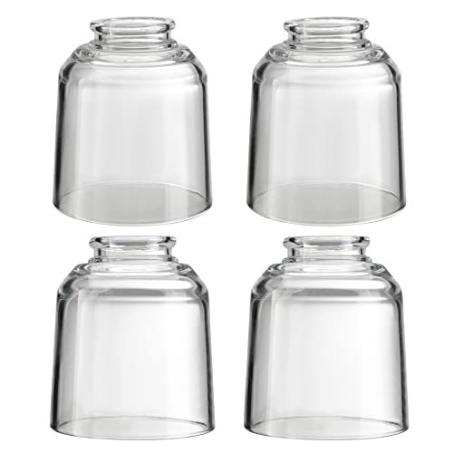 23175-60-4, Contemporary Clear Ceiling Fan Replacement Glass Shade, 2-1/8" Fitter, Size: 4" D x 4-3/4" H, 4Pcs/Pack (4 Count)