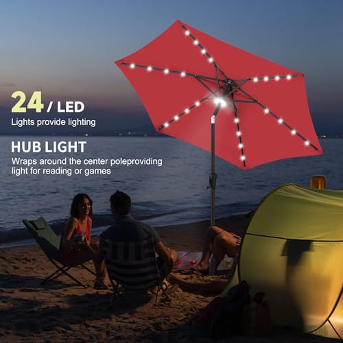 Solar Patio Umbrella with Centre Light