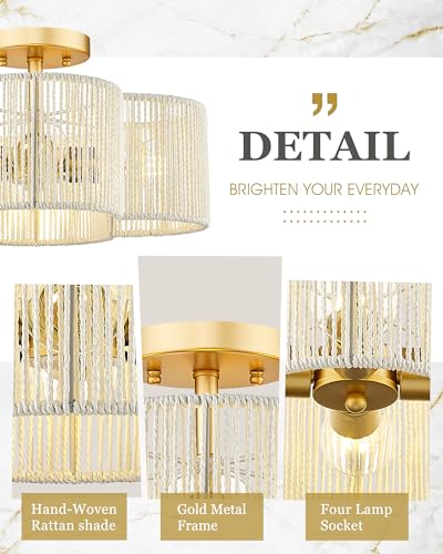 Rattan Light Fixtures Ceiling Mount
