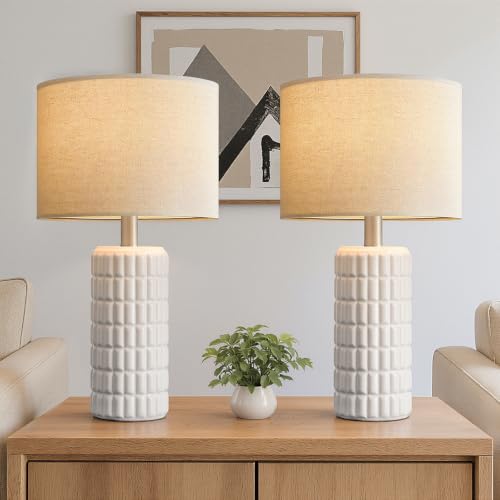 23" Modern Ceramic Table Lamps Set of 2 (2 Count)