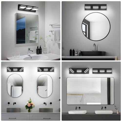 Modern LED Small Black Acrylic Bathroom Lights Fixtures 3