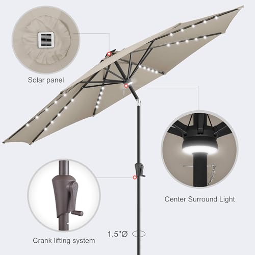 Solar Patio Umbrella with Centre Light