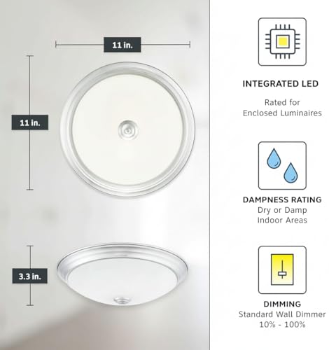 11 Inch Integrated LED Flush Mount Ceiling Light (2 Count)