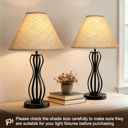 Burlap Empire Lamp Shades Set of 2 (2 Count)