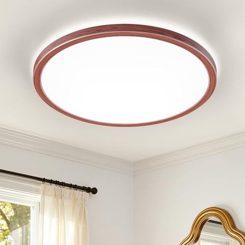 Dimmable LED Flush Mount Ceiling Light Fixture with Remote Control