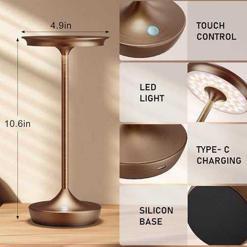 LED Rechargeable Cordless Outdoor 6000mAh Battery Table Lamp 2 (2 Count)