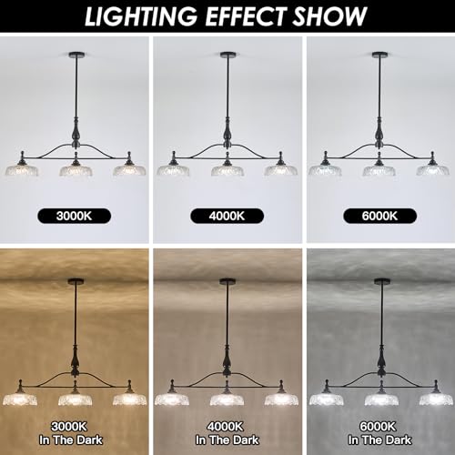 Chandeliers Pendant Light Fixture Modern Pendant Lighting Fixtures 3 Lights Chandelier Matte Black Kitchen Glass Hanging Lamp for Island Dining Room Living Room