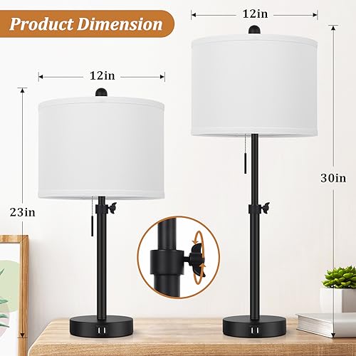 Table Lamp for Bedroom (2 Count)
