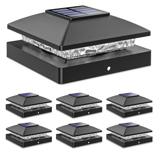 Solar Post Cap Lights Outdoor 6pack (6 Count)