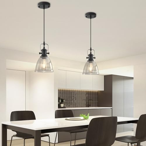 Black Pendant Lights Kitchen Island 2 Pack (2 Count)