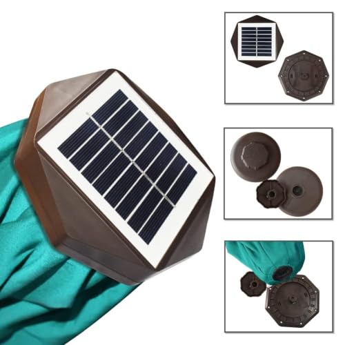 USA 10-Year-Non-Fading 10ft Market Patio Umbrella, Commercial Grade Table Sun Umbrella with 80 Solar LED Lights, Crank Open, Windproof & UPF 50+ UV Protection for Garden, Deck, Pool, Backyard, Teal
